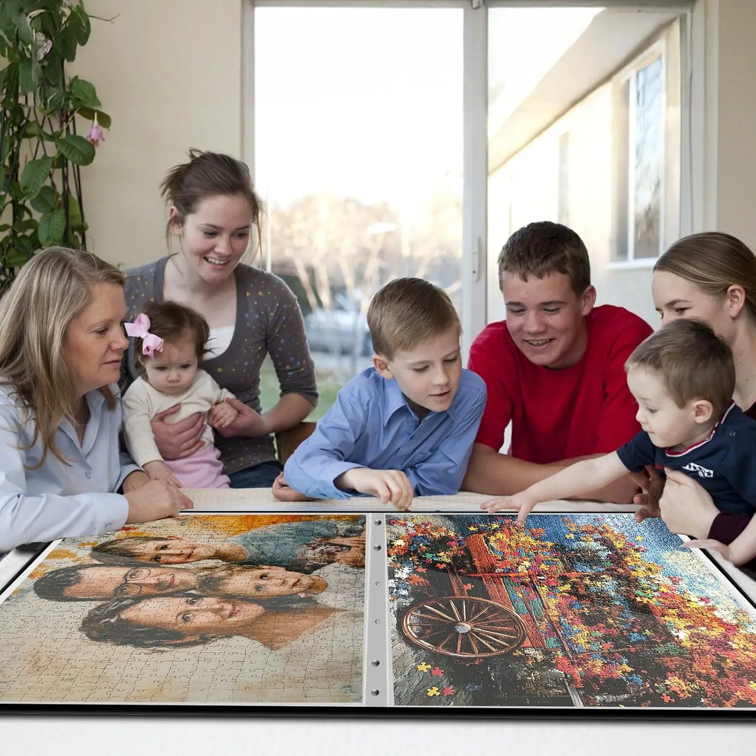 Dossier de rangement de puzzle pour 1000 pièces avec 24 feuilles/48 puzzles, album de puzzle portable de grande capacité pour stocker des puzzles finis