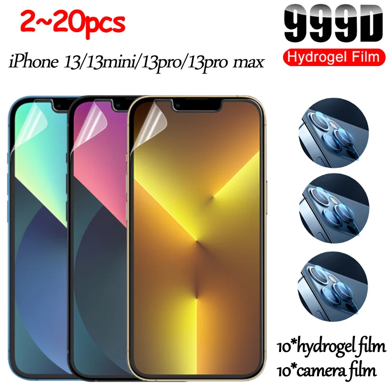 

2~20 pcs protective film hydrogel for apple iphone 13 pro max protection ecran for iphone13 pro accessories apple 13 iphon 13 mini hidrogel screen protector & camera protege / not tempered glass