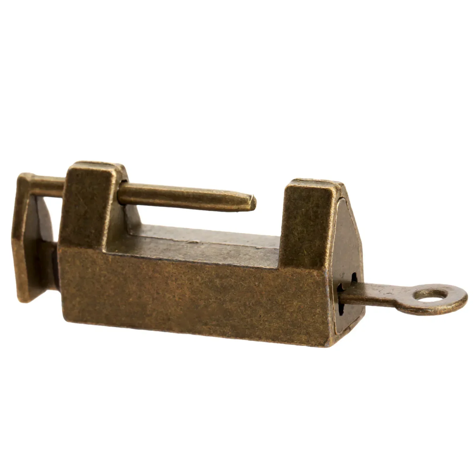 Old Chinese Style Lock + Key Iron Vintage Antique Brass Jewelry Wooden wine Box Retro Padlock Suitcase Drawer Cabinet Hardware