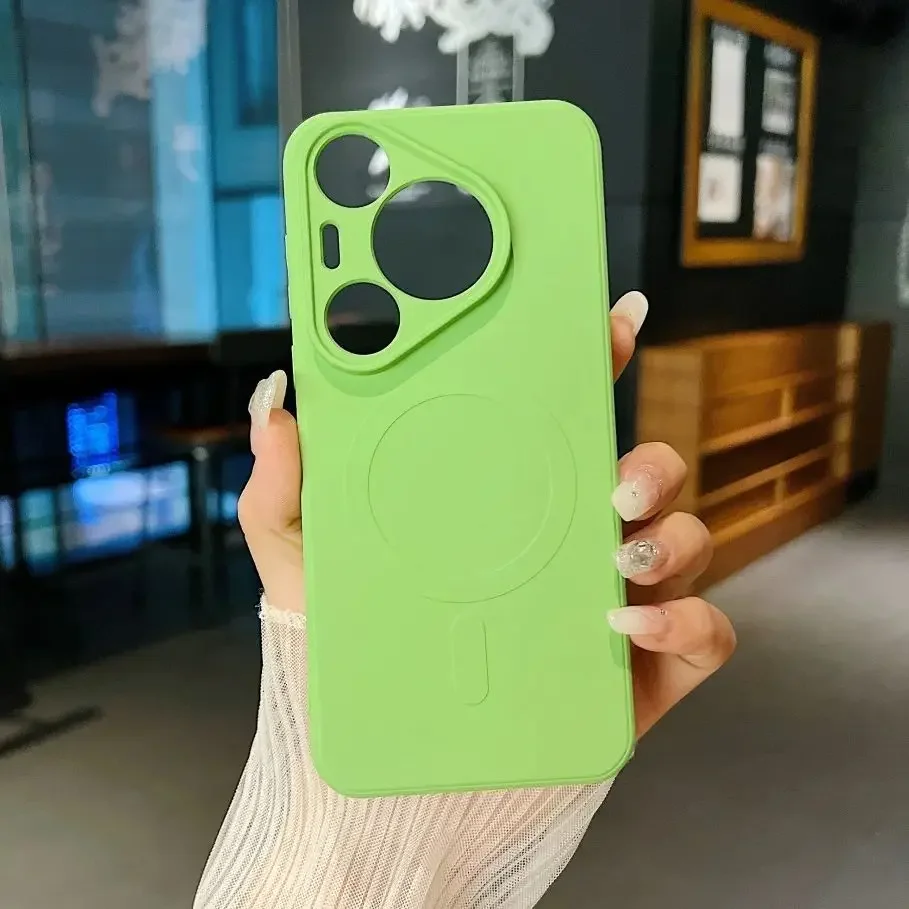 Luxury Silicone Magsafe Phone Case for HuaWei Pura 80 70 P60 P50 P40 Pro Ultra Mate 70 60 50 Pro + Wireless Charge Soft Cover