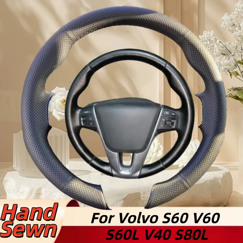 

Hand-Sewn Microfiber Leather Car Steering Wheel Cover For Volvo S60 V60 S60L V40 S80L Car Interior Accessories