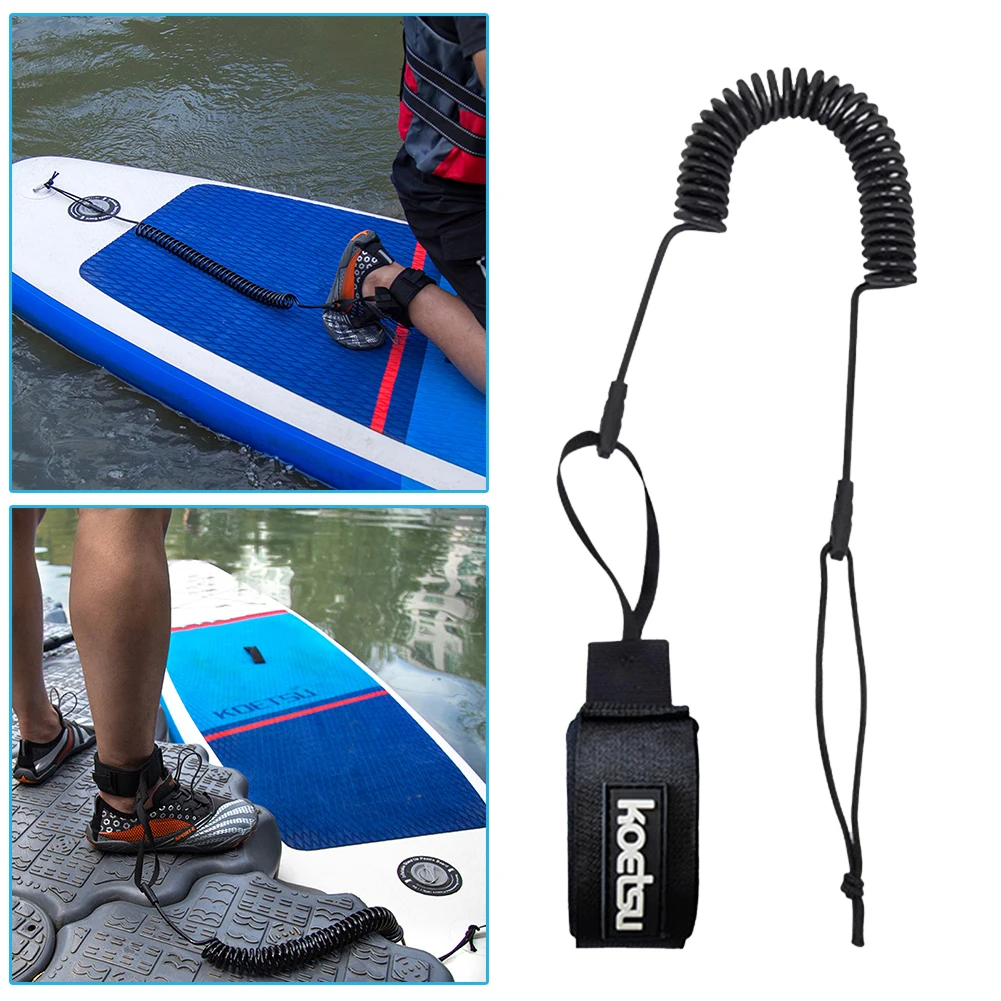 Sup Board Foot Leg Rope Surf Sup Ankle Safety Leash Adjustable Coiled Bodyboard Leash SUP Spring Wrist Strap Surfing Rope