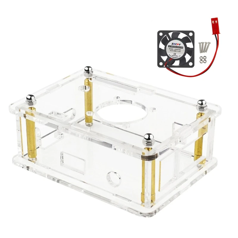 2024 New Acrylic Case for Orange Pi 4 Lts Transparent Protective Case With Cooling Fan