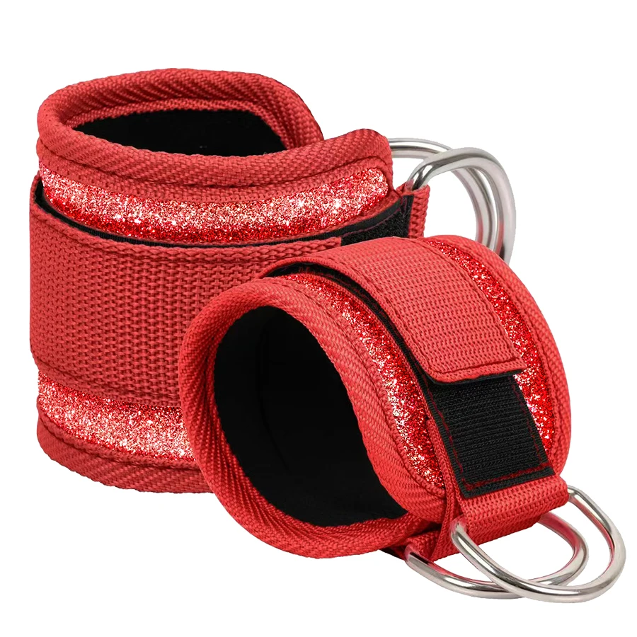 Fitness fluorescence Sports Straps Adjustable D-Ring Support Cuffs Ankle Pulley With Buckle Guard Leg Strength Safety Abductors