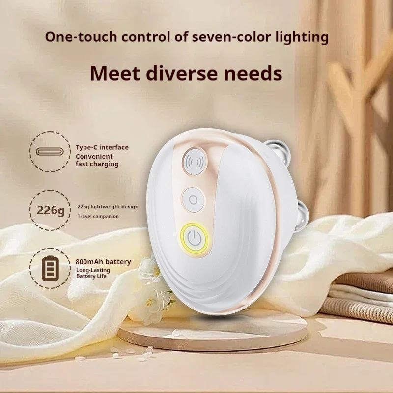 Elektryczne urządzenie kosmetyczne do użytku ręcznego, mikroprądowy masażer do twarzy z rolkami liftingującymi.