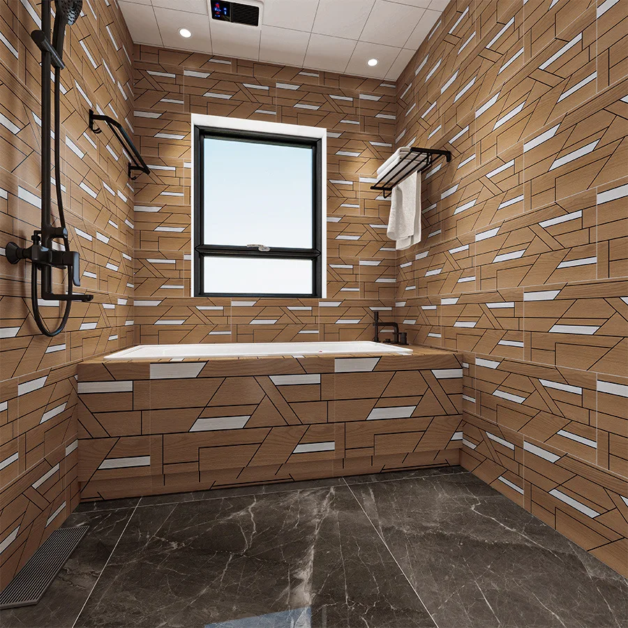 Creative Mosaic Stickers autoadhesivo impermeable Waterproof Wallpaper TV Background Self-Adhesive para sala de estar view 5