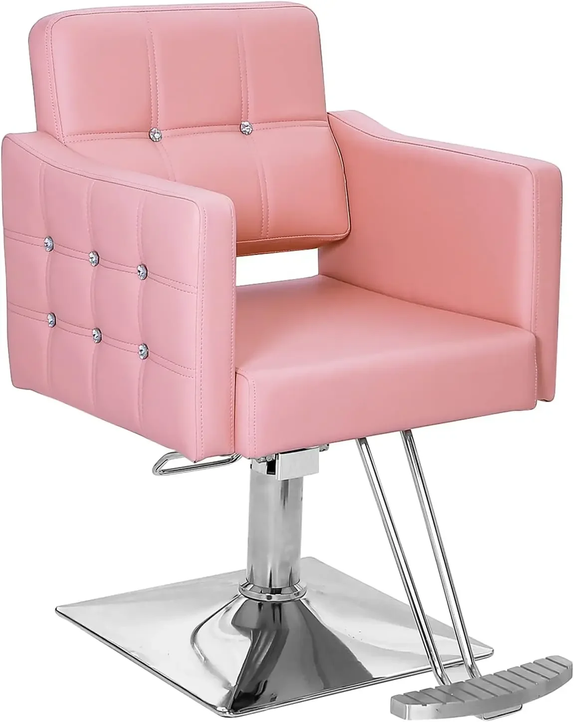 Hair Salon Chair Hydraulic Barber Chair for Home Barbershop Pink,Braiding Chair for Hair Stylist Heavy Duty.