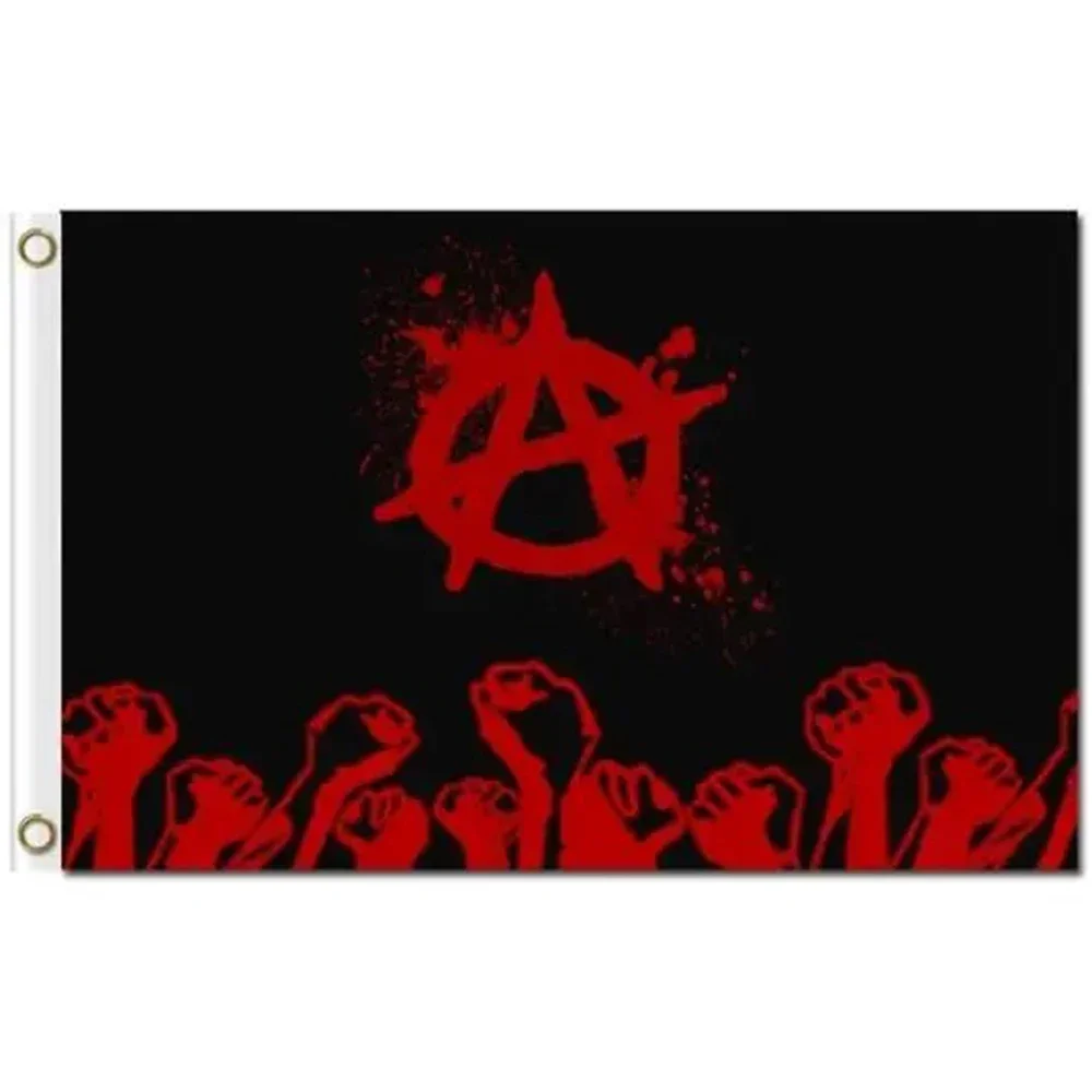 2X3FT 3x5ft индивидуальный анархический флаг большой 100% полиэстер FIST POWER Banner