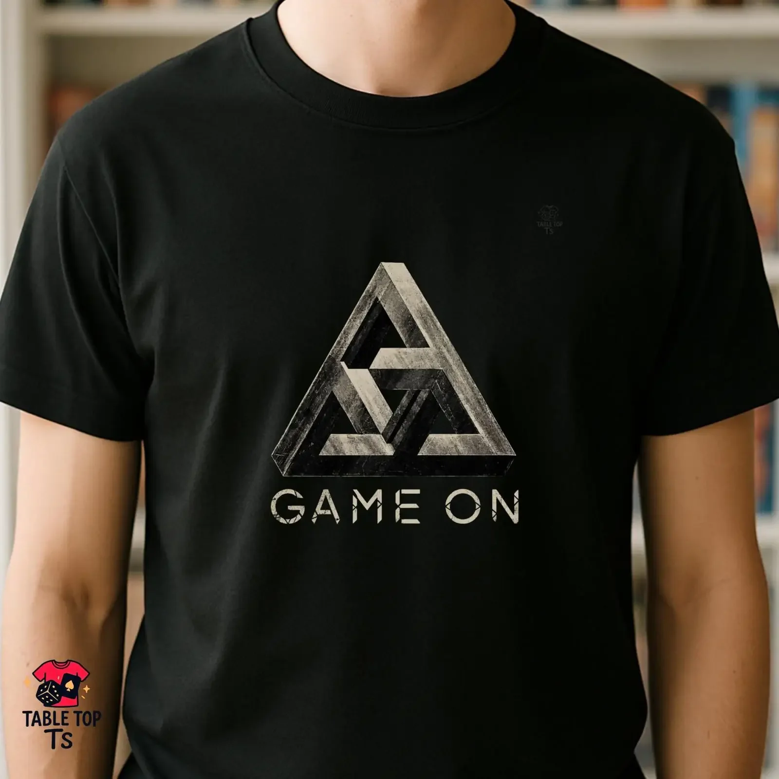 T-shirt GAME ON inspiré de l'anachronie, rétro, science-fiction, stratégie, gamer, noir, vintage, délavé, vêtements de créateur, respirant