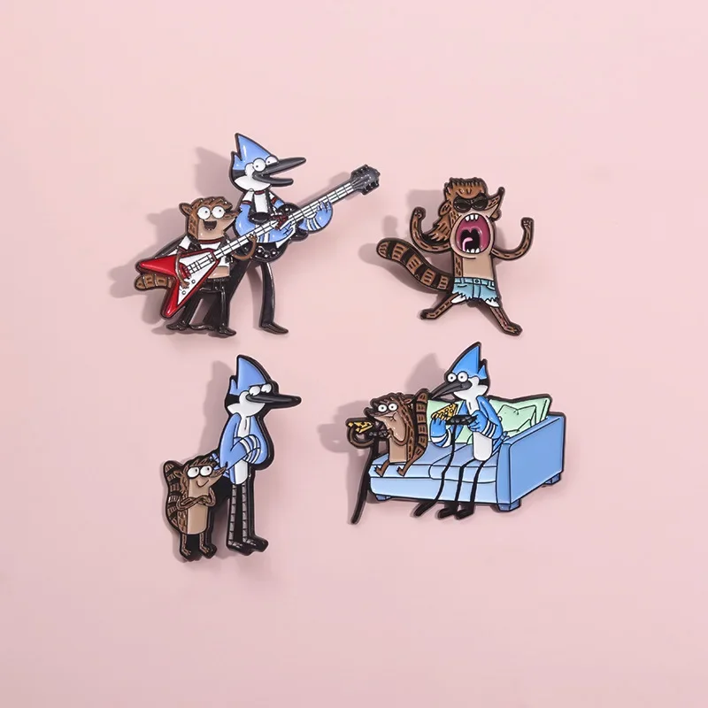 Cartoon Anime Blue Hair Brooch Metal Badge Collar Needle Clothing Accessories Chest Flower Silk Scarf Buckle Guitar Music Pin