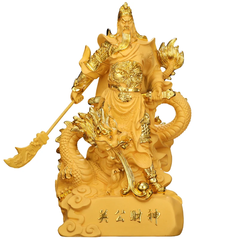 GuanGong Potrait Decoration Home Worship Statue God of War and Wealth Fortune Bringing and Home-Exorcising Guan Yu Buddha Statue