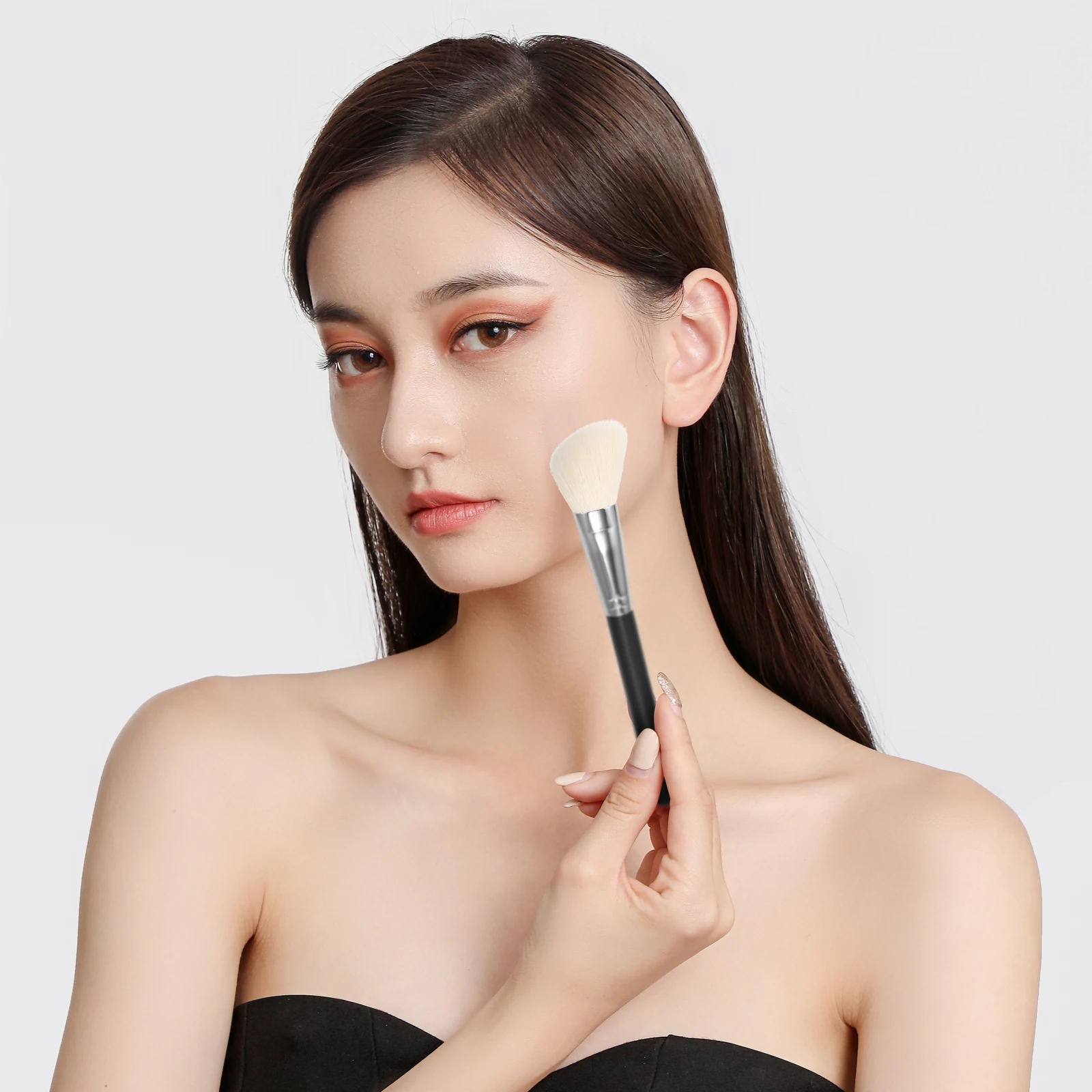 

Portable Makeup Brush Durable Artificial Fiber Bristle Professional Household Travel Practical Tool Reusable Easy Clean