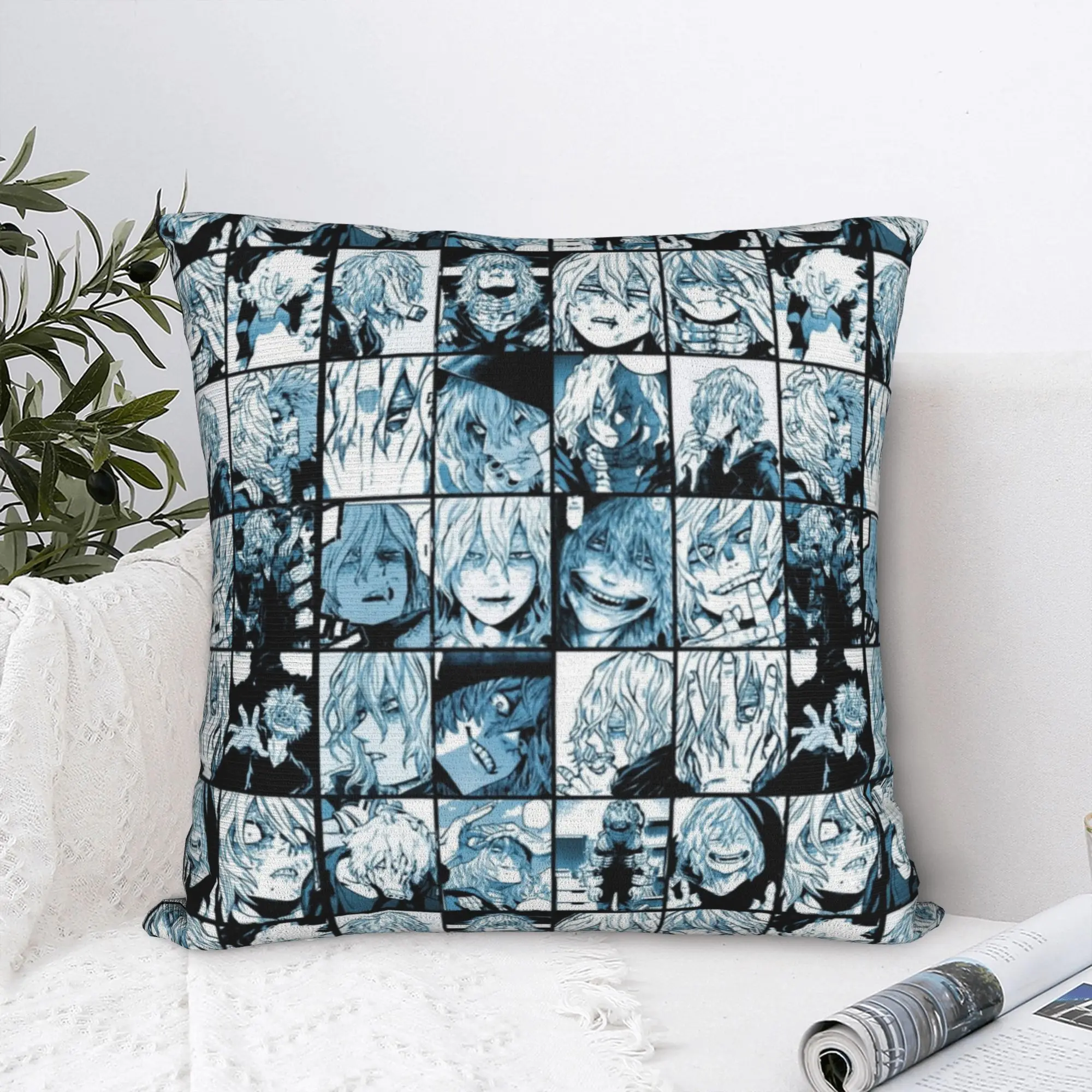 Shigaraki Collage Square Pillowcases Polyester Home My Hero Academia Cushion Case Cute Decor Throw Pillow Case 40*40