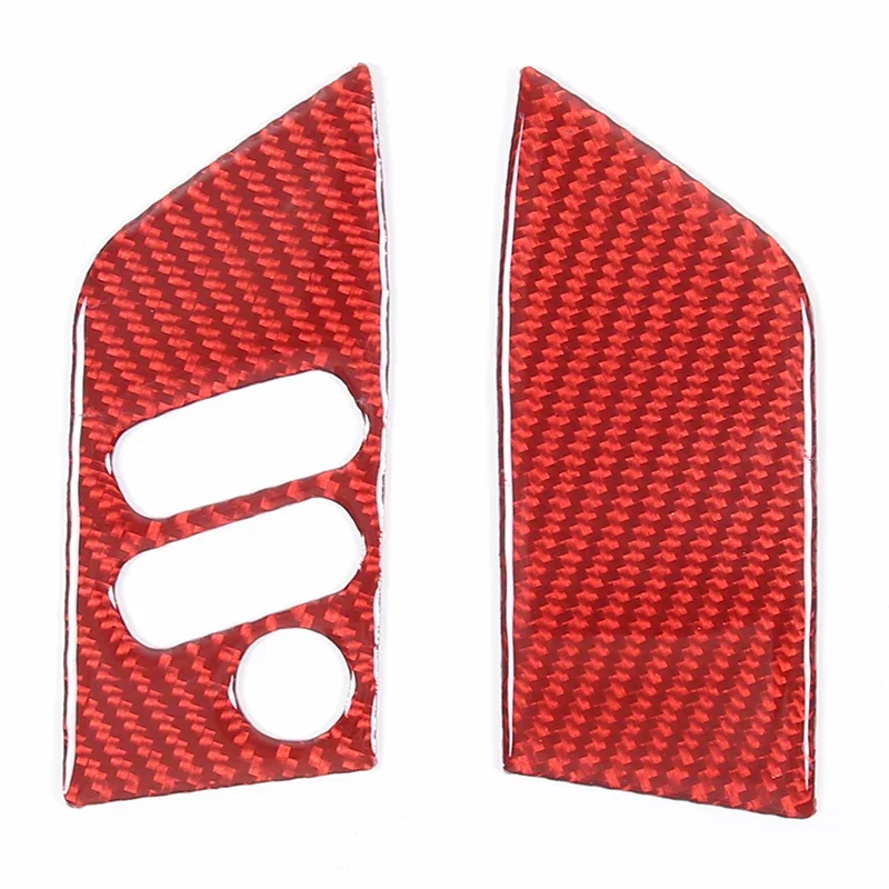 For Toyota FJ Cruiser 2007-2021 Car Steering Wheel Button Sticker Soft Carbon Fiber Interior Accessories LHD 2 Pcs
