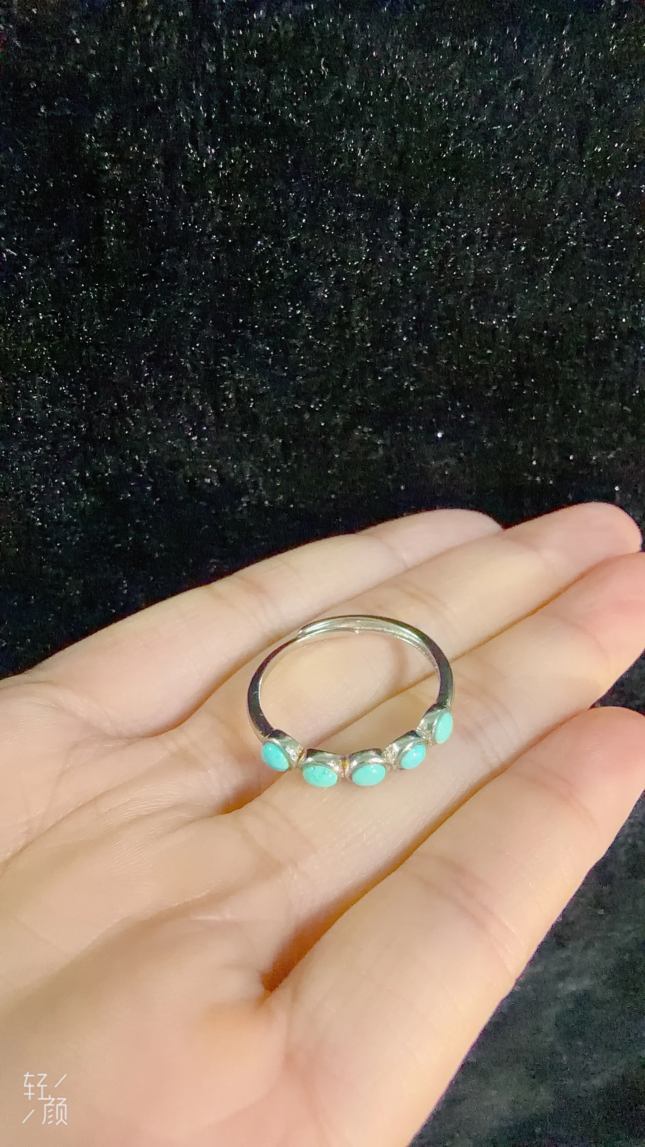 Trendy Unisex Natural Blue Turquoise Finger Band Elegant Basic Multi-Gems Stackable Rings Daily Hand Fine Jewelry Freeshipping
