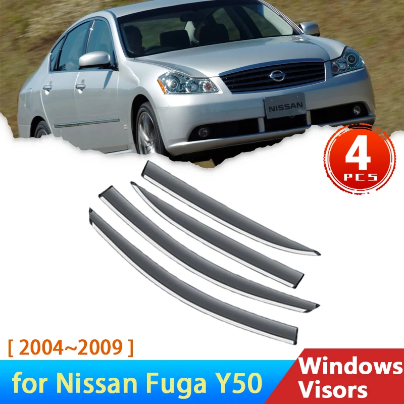 

Windshield for Nissan Fuga Y50 2004~2009 Infiniti M35 45 Accessories Car Side Window Visors Deflectors Rain Eyebrow Awning Trim