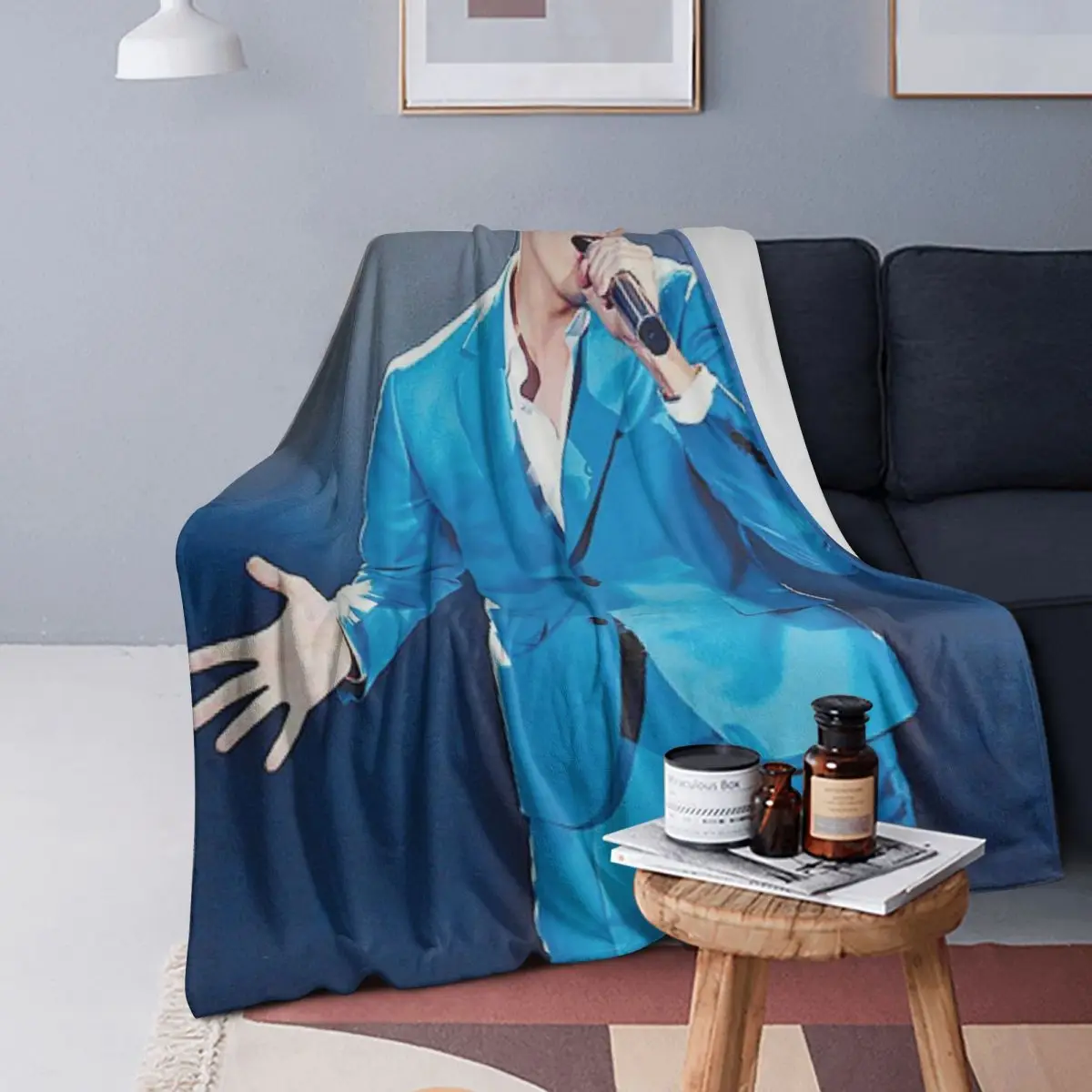 

New Arrival Singer Dimash Blankets Soft Warm Flannel Throw Blanket Cover for Bed Living room Picnic Travel Home Sofa