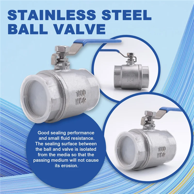 A64K Ball Valve Female Thread 2 Inch 304 Stainless Steel Full Port Female Thread Ball Valve 2 Inch DN50 1000 WOG