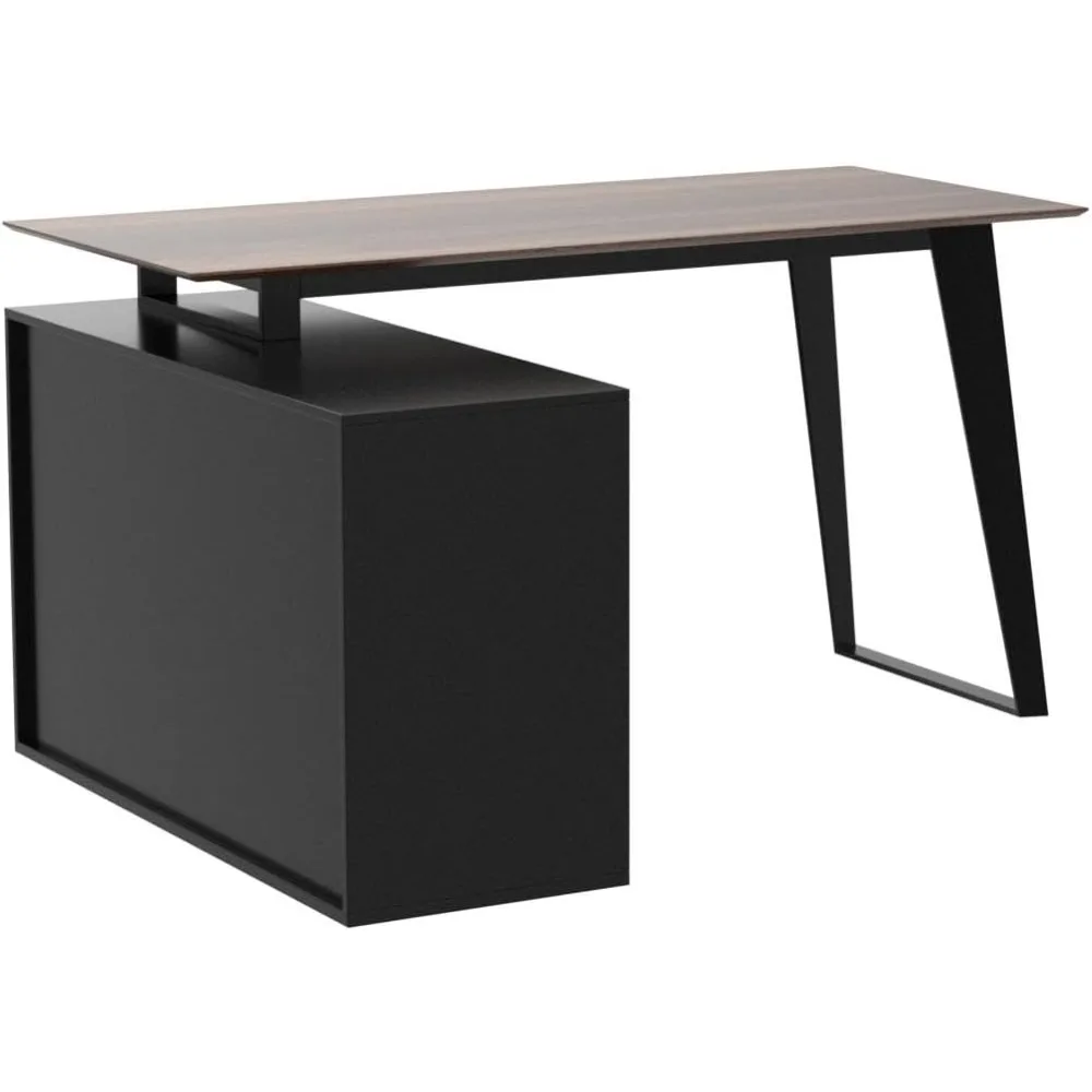 

Office DesksHome Office Corner Desk with 3 Drawers, 2 Shelves & 2 Doors, 55 Inch Large L-Shaped Study Writing TableOffice Desks