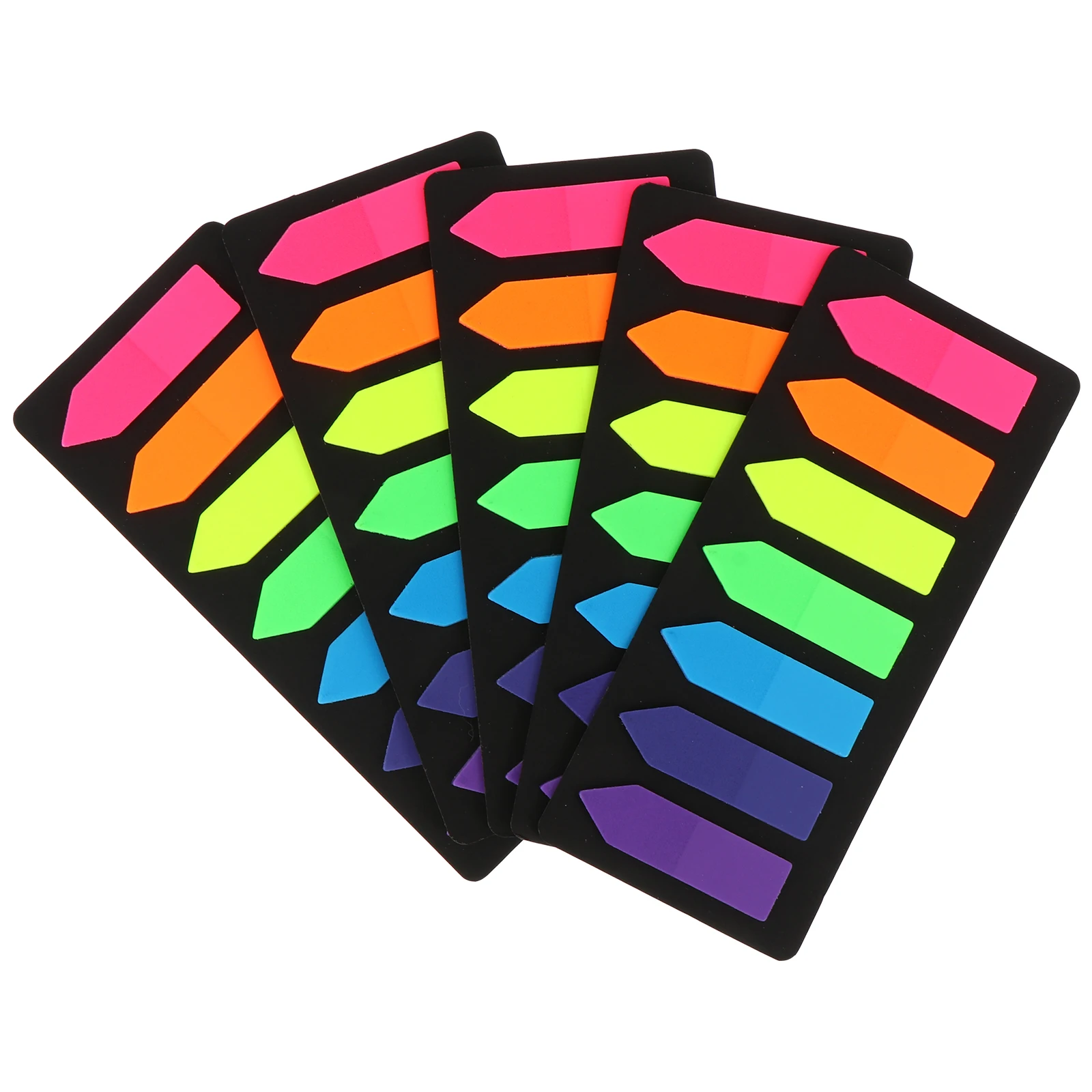

5 Sets Fluorescent PVC Waterproof Memo Pads Index Stickers Self Adhesive Classification Tags