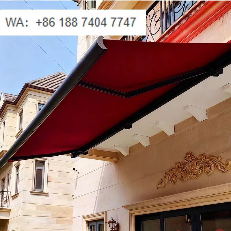 

Электрический выдвижной маркиза-навес Qaunkuan с дистанционным управлением, алюминиевый, полностью кассетный, для балконов, защиты от дождя и использования на открытом воздухе в саду