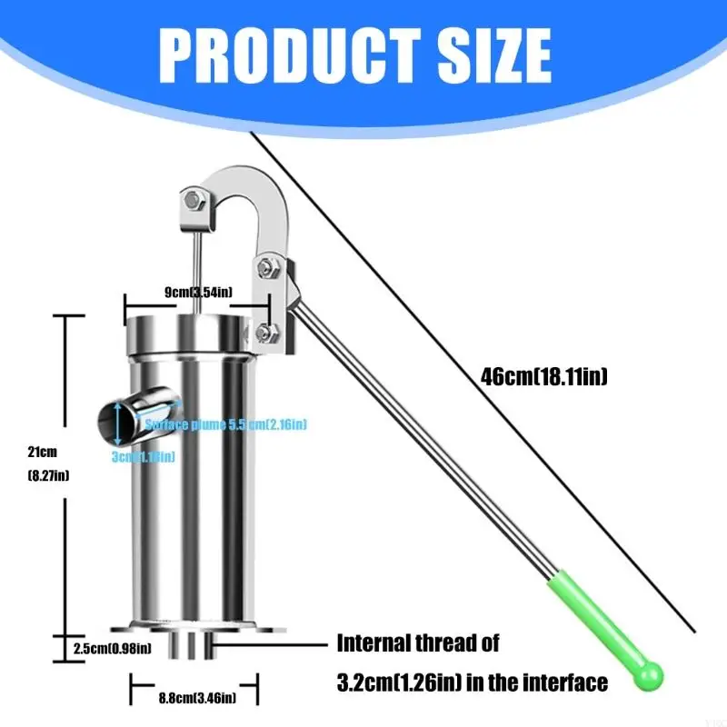 Heavy Duty Handheld Water Rusts Resistant Steel Manual Groundwater Metal for Outdoor Agriculture Maintenance Y4QC