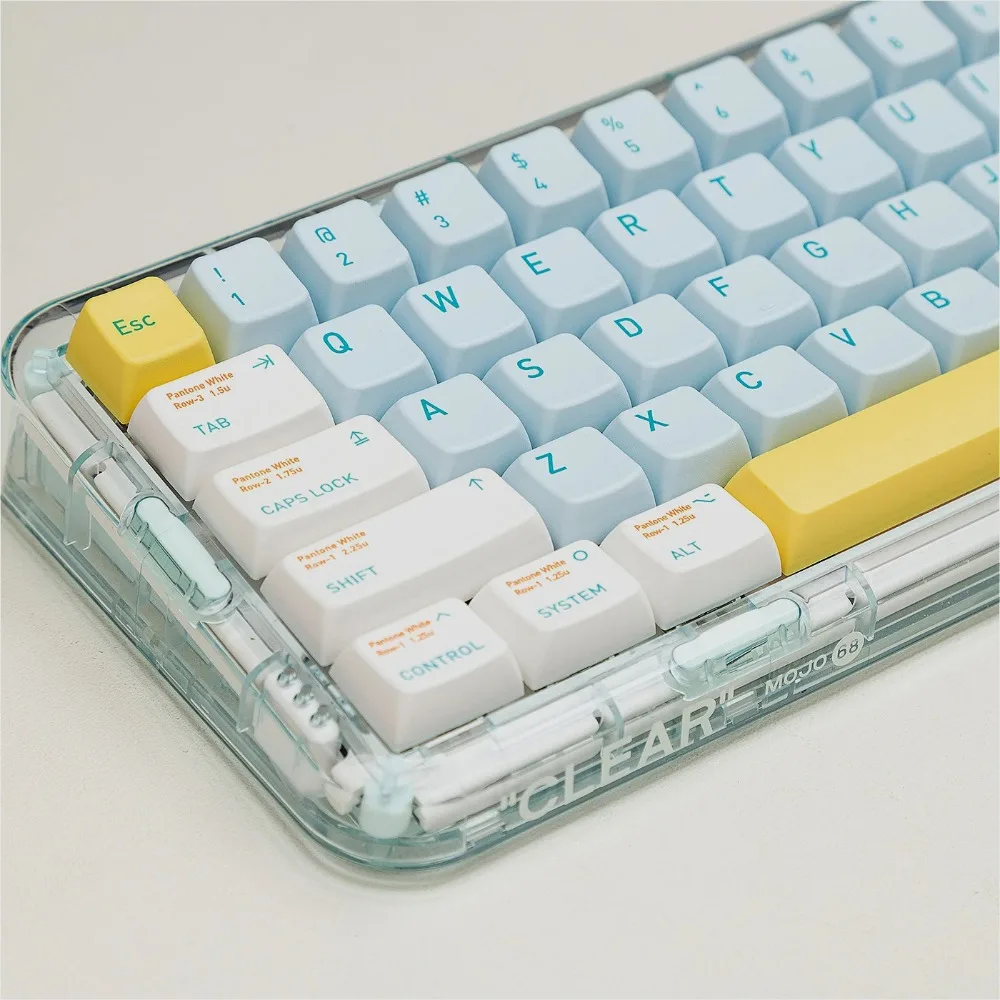 shallow empty dream keycaps MDA height light blue keycaps pbt material heat sublimation ningzhi K75 61/68/84/87/98/99/104/hi75