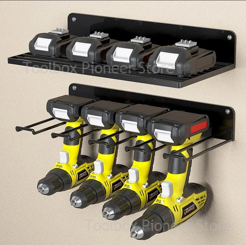 Garage Power Tool Organizer Rack Wall Mounted Floating Tool Cabinet Electric Drill Holder Heavy Duty for Workshop Garage Tool Ra