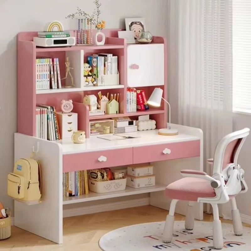 

Solid wood children's desk, study table for primary school students, bedroom writing desk and chair set, family lift