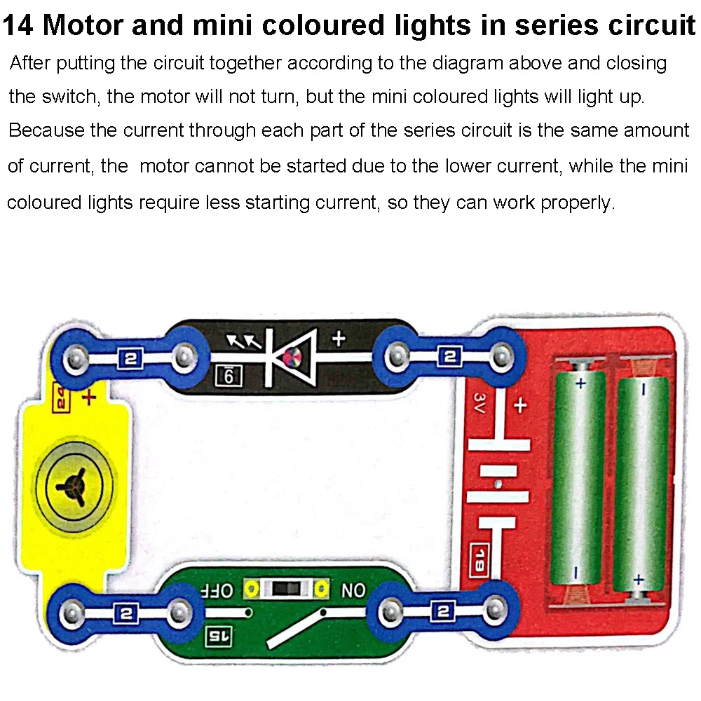 Science Experiments Kits Circuits Electronic For Kids 31 Piece Circuito Electrico niños For Children STEM Toys Science Kits New