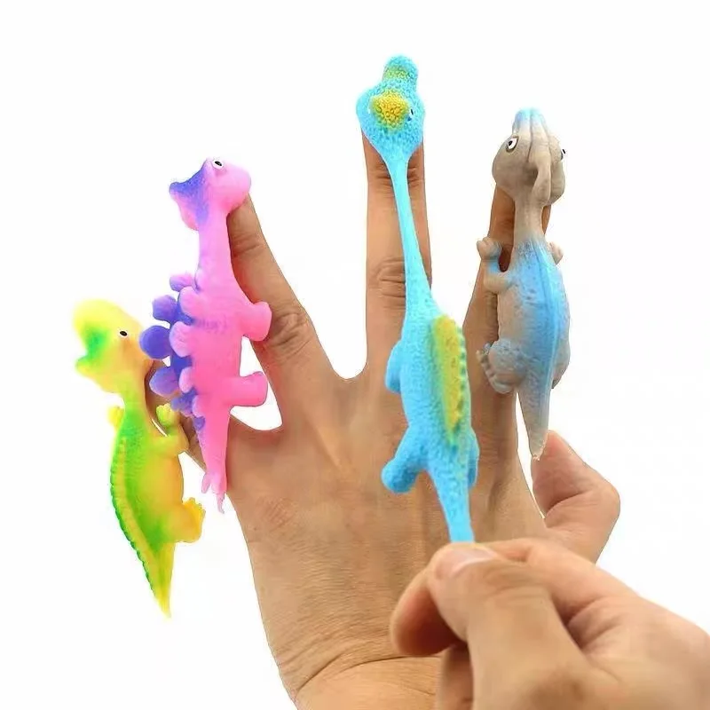 5/10pcs Mini Dinosaur Slingshot Toy Kids Children Creative Cartoon Animals Finger Games Stress Relief Shooting Playing Favors