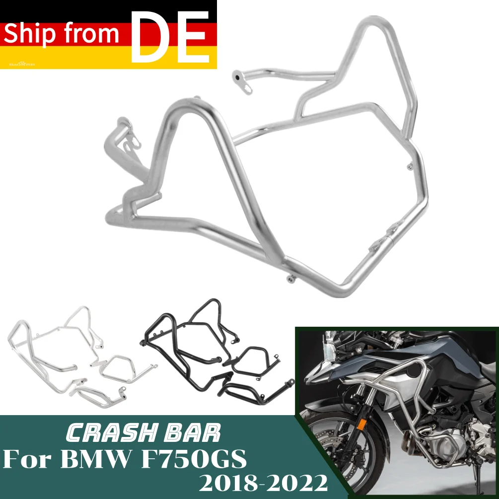 

F750GS Engine Guard Crash Bar Bumper For BMW F 750GS 2018-2023 Motorcycle Upper or Lower Fairing Frame Protector Stainless Steel