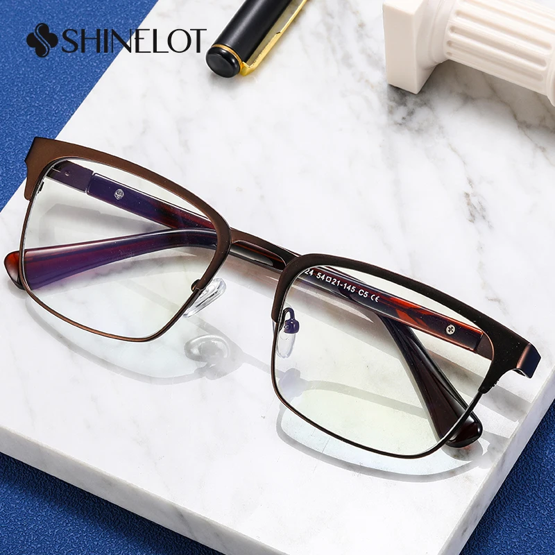 

91324 Squre Metal Eyeglasses Frame Youth Style Best-Selling Spectacles Eyewear Male Eye Protection Party Glasses
