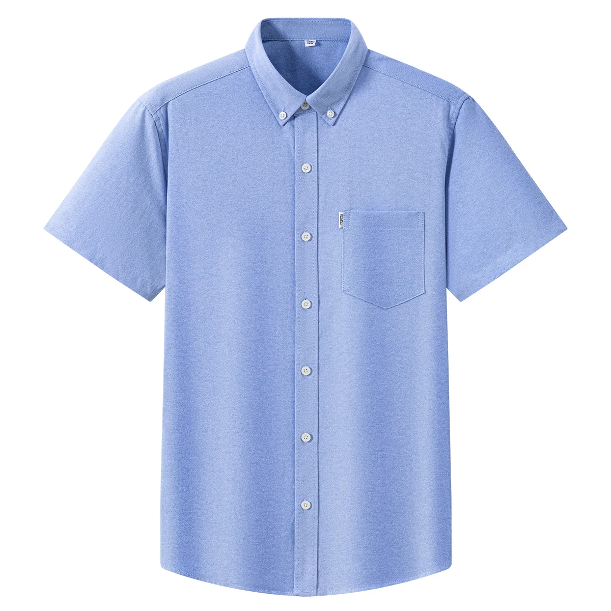 Nowa letnia koszula z krótkim rękawem męska jednolity kolor Oxford Spinning w stylu Casual, z haftami moda obcisła koszulka krótki mężczyźni Drop Shipping — zdjęcie 3