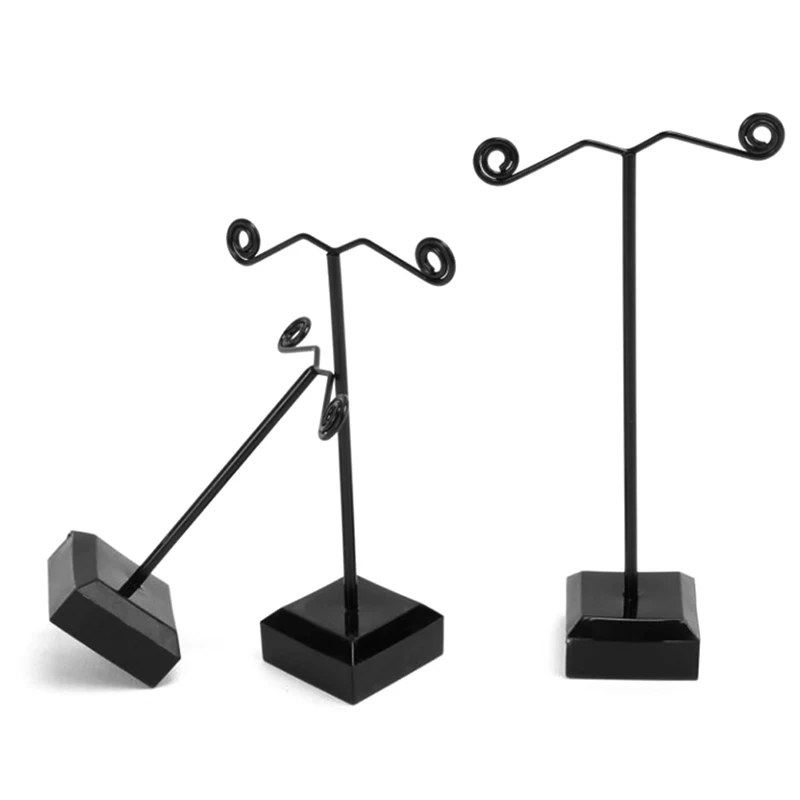 Metal Jewelry Display Stand Black Clear Acrylic Stud Earring Holder Hook Hanger Counter Case Jewelry Organizer Bouches Ornament - view 5