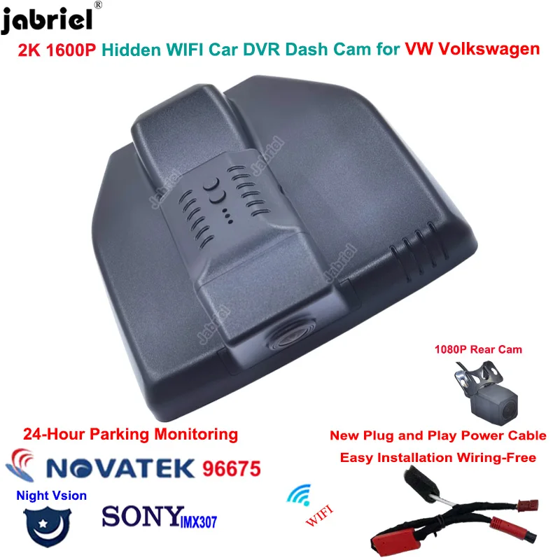 Jabriel For 2021 2022 2023 2024 Volkswagen VW id 3 id3 ID3 ID.3 Pro Pure 2K Dash Cam Rear Camera Wifi Car Dvr 24H Video Recorder