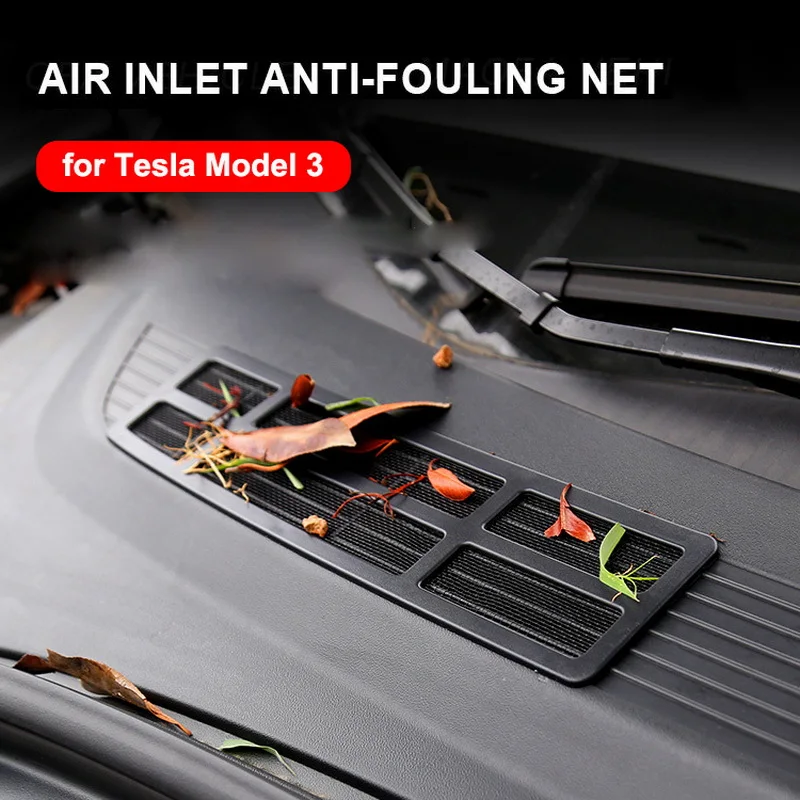 2pcs Air Inlet Protective Cover for Tesla Model 3 Anti-insect Anti-fouling Insect-proof Net Front Cover Engine Parts Accessories