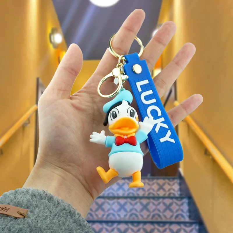 

High quality Cartoon Classic Daisy Donald Duck figures model Trinket Key Chain PVC Doll KeyChain bag Pendant ornament gift