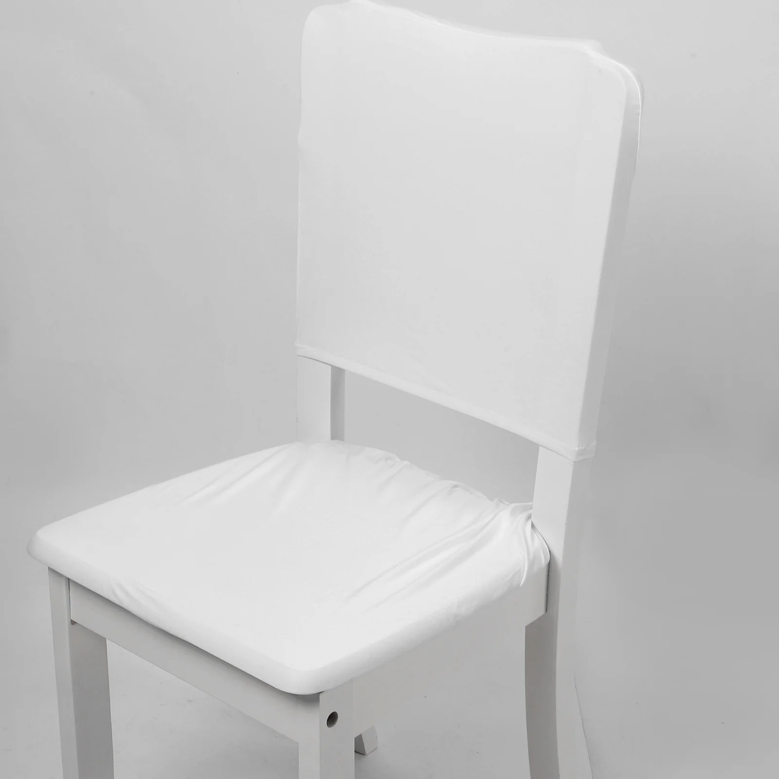 

Stretchy Chair Cover Office Elastic White Party Banquet Meeting Split Design Easy Assembly Reusable for Folding