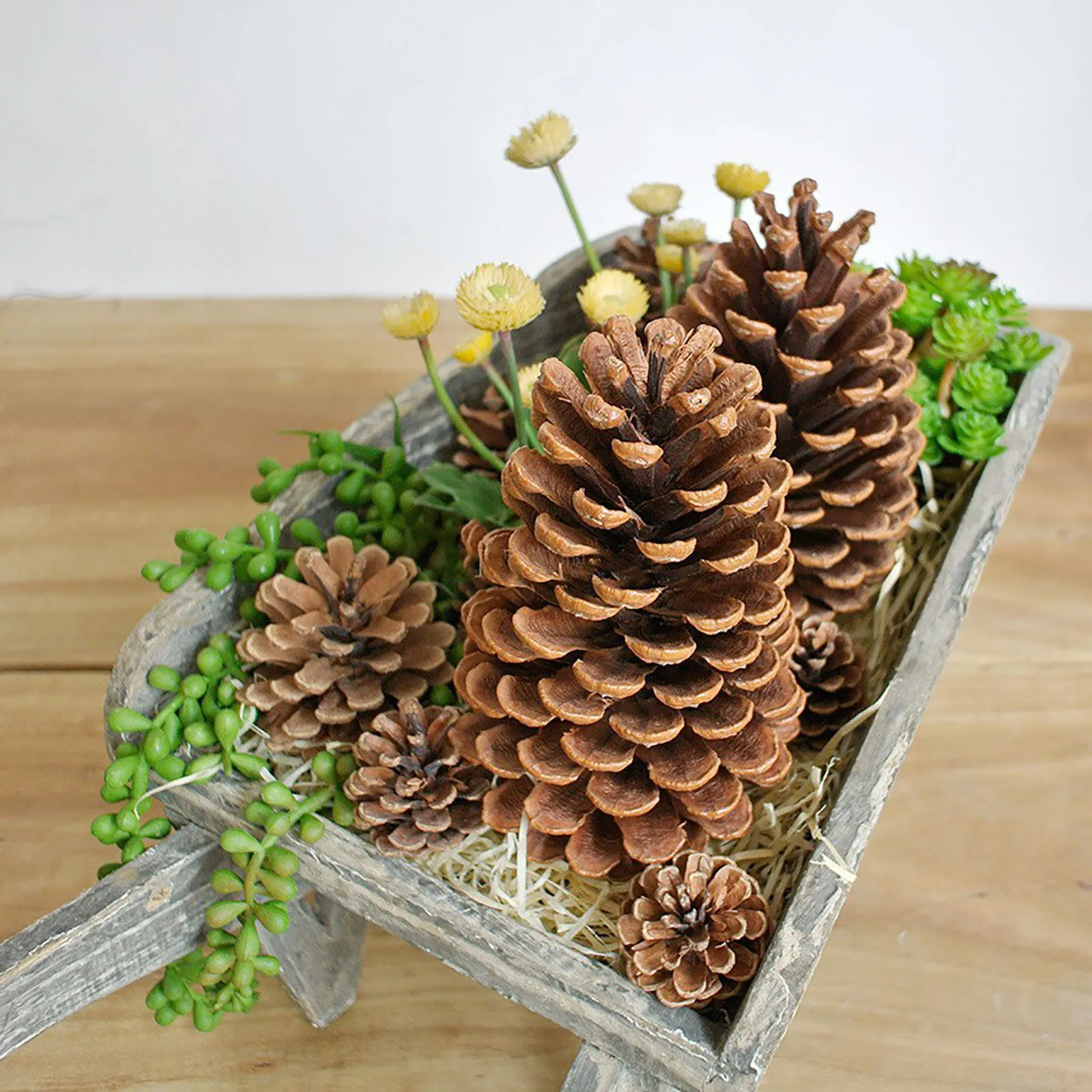 Natural Large Pinecone Christmas Supplies Holiday Multi Function Indoor Outdoor Hanging Pendant For Autumn Winter Home Decor