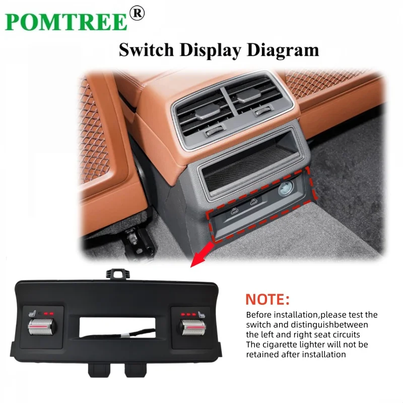 Built-in Car Seat Heating System Kit Fit 2 Seats,Compatible With Audi A6L 2023-2026,Including Heating Pads And Dedicated Switch