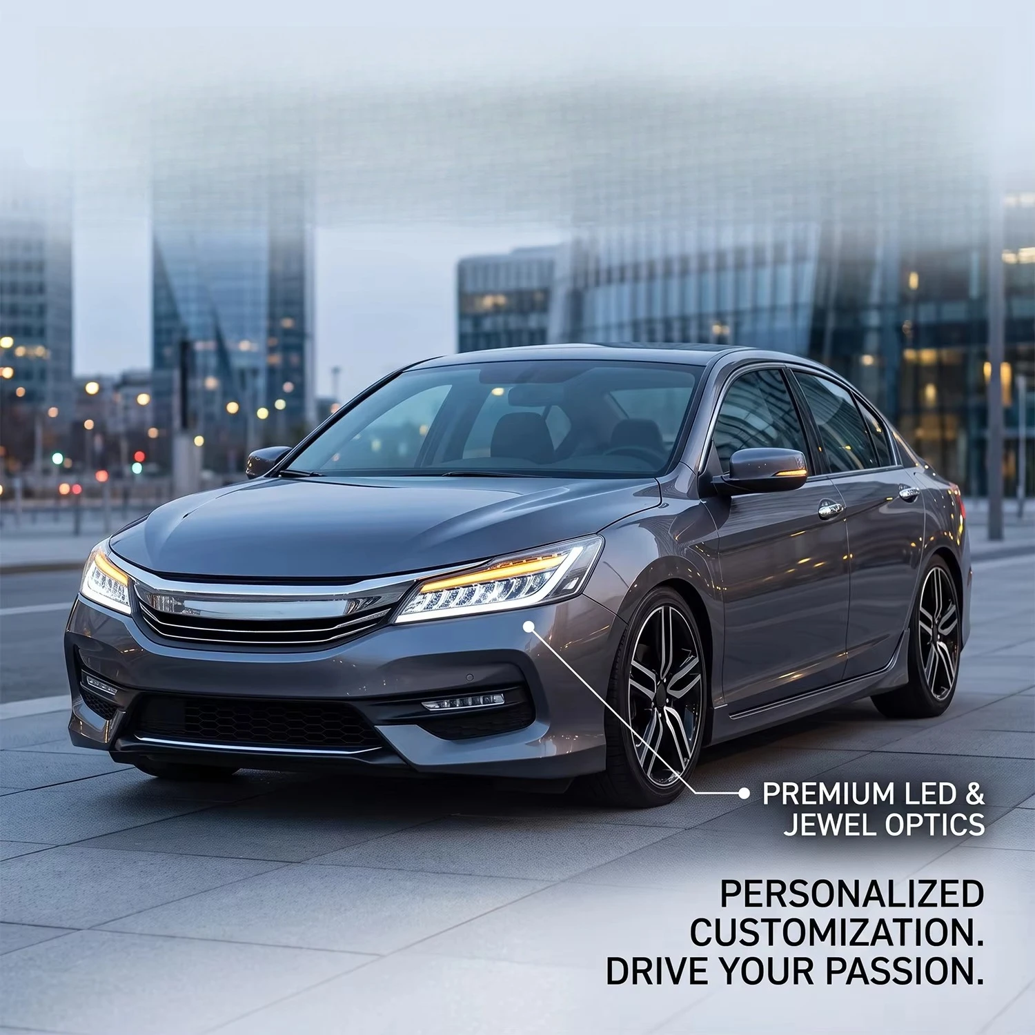 HCMOTIONZ Full LED Headlights for  Accord 2013-2017 9/9.5th Gen Front Lamps with Start Animation DRL Sequential Turn Signal