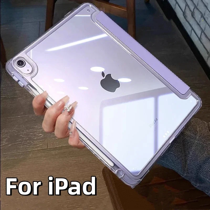 

2025 New HD Acrylic Anti-bending Tablet Case for IPad 11th A16 Mini A17 Pro Air 13 11 M3 M2 M4 12.9 " 9 8 7 6 5 4 10 Th PC Funda