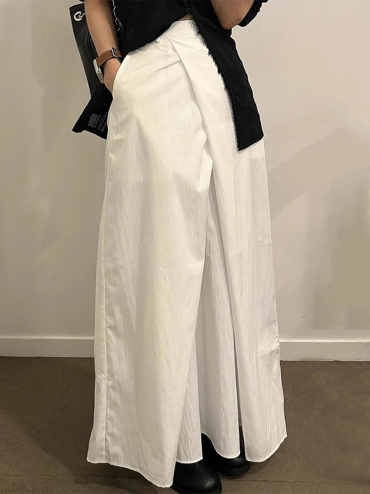 Falda E de Cintura Alta, Línea A, Larga, Midi, para Mujer, Diseño Pado, Estilizador, Verano, Estilo Coreano