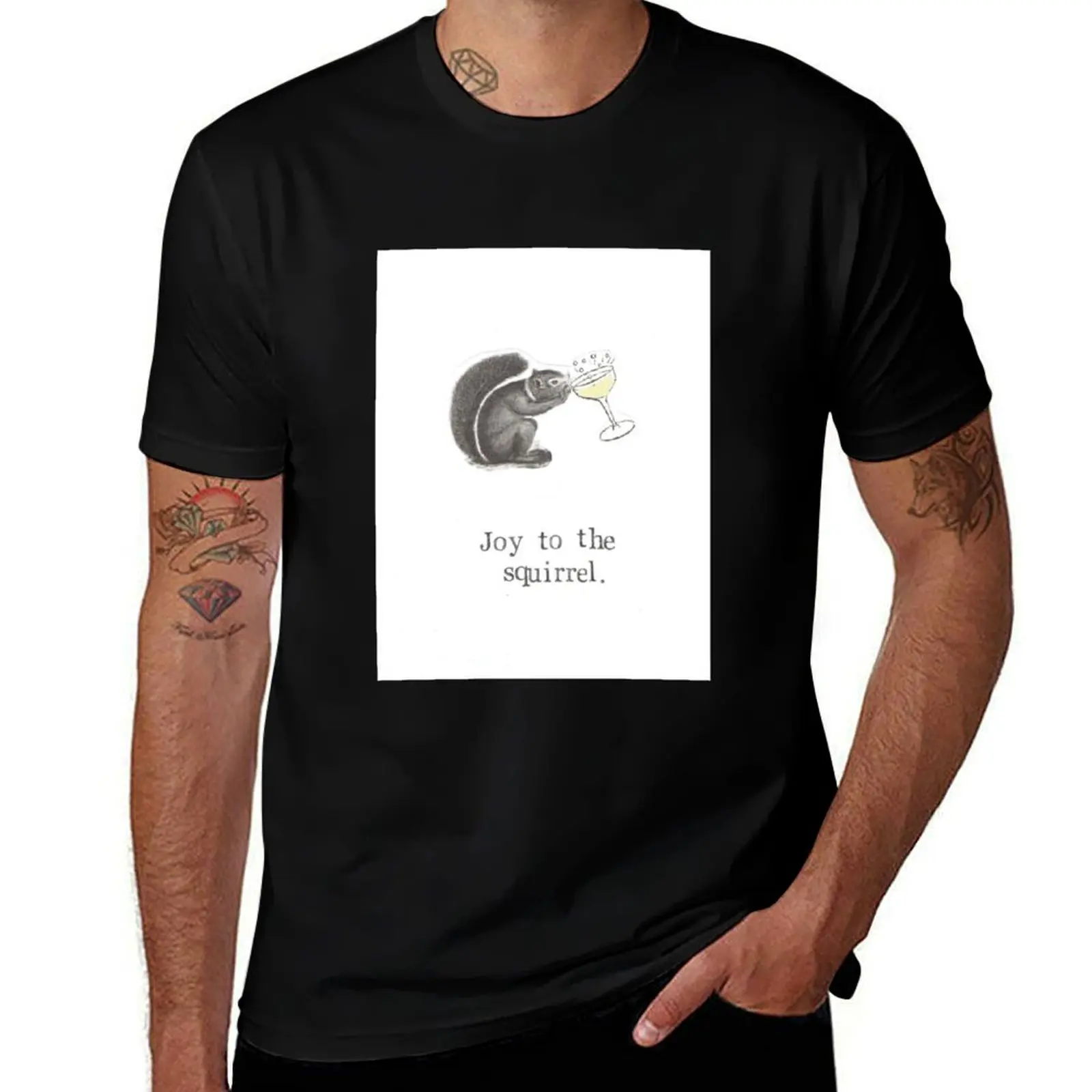 Joy To The Squirrel T-Shirt Relaxed Casual Short Sleeve Tee T-Shirt
