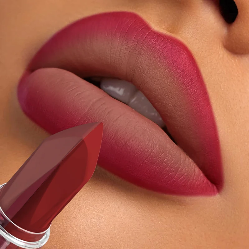 2-Color Matte Lipstick Non-Fading Non-Stick Cup Long-Lasting Velvet Finish Smooth Matte Lip Color Waterproof Smudge-proof