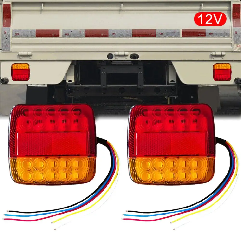 2Pcs 12V Car Trailer Trucks Tail Light Car 20 LED Rear Waterproof Lamps Signal Rear Light Tailight Running Turn Parts Tail S8A5