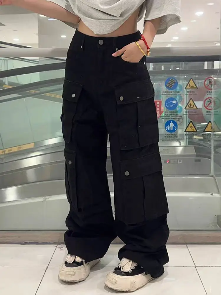 

Американские ретро-брюки унисекс с широкими штанинами, осенне-зимние, плотные, в стиле рабочей одежды, повседневные, длинные, модные, брендовые