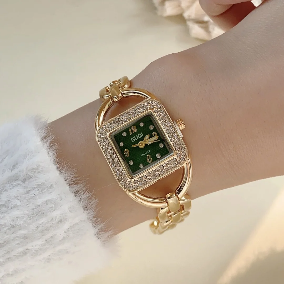 นาฬิกาทองสําหรับผู้หญิงสุภาพสตรีนาฬิกาข้อมือควอตซ์ผู้หญิงนาฬิกาทองขนาดเล็กหรูหรา Casual แฟชั่นนาฬิกา Relogio Feminino