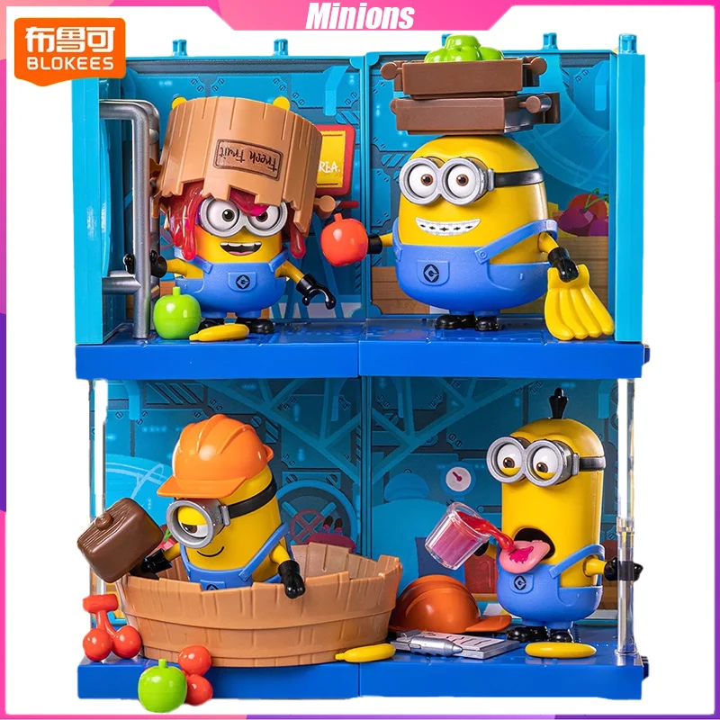 

BLOKEES Minions Building Blocks Jam Factory Desktop Decoration Puzzle Assembling Model Toys Birthday Gifts for Boys and Girls